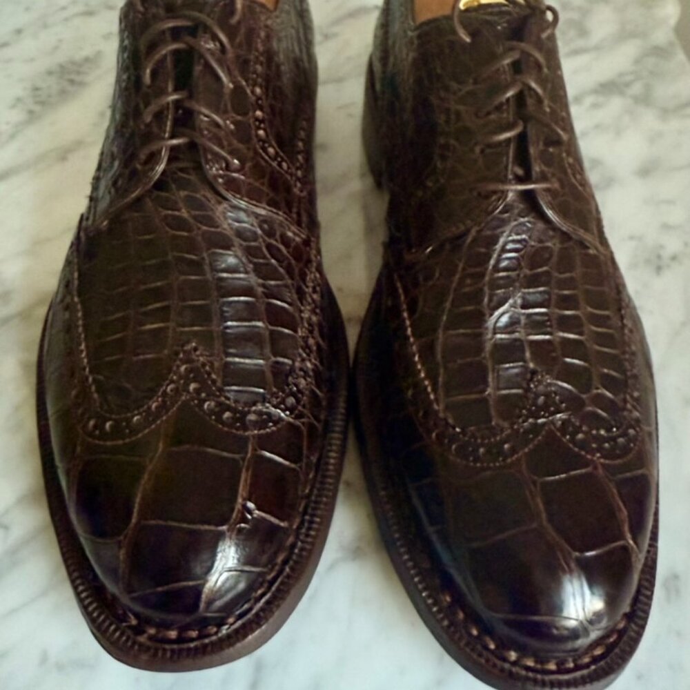 SOLD Brooks Brothers Wingtip Mens Alligator Shoes Sz 10D SOLD